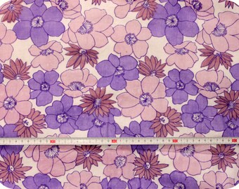 Floral retro vintage fabric NOS / New Old Stock - purple