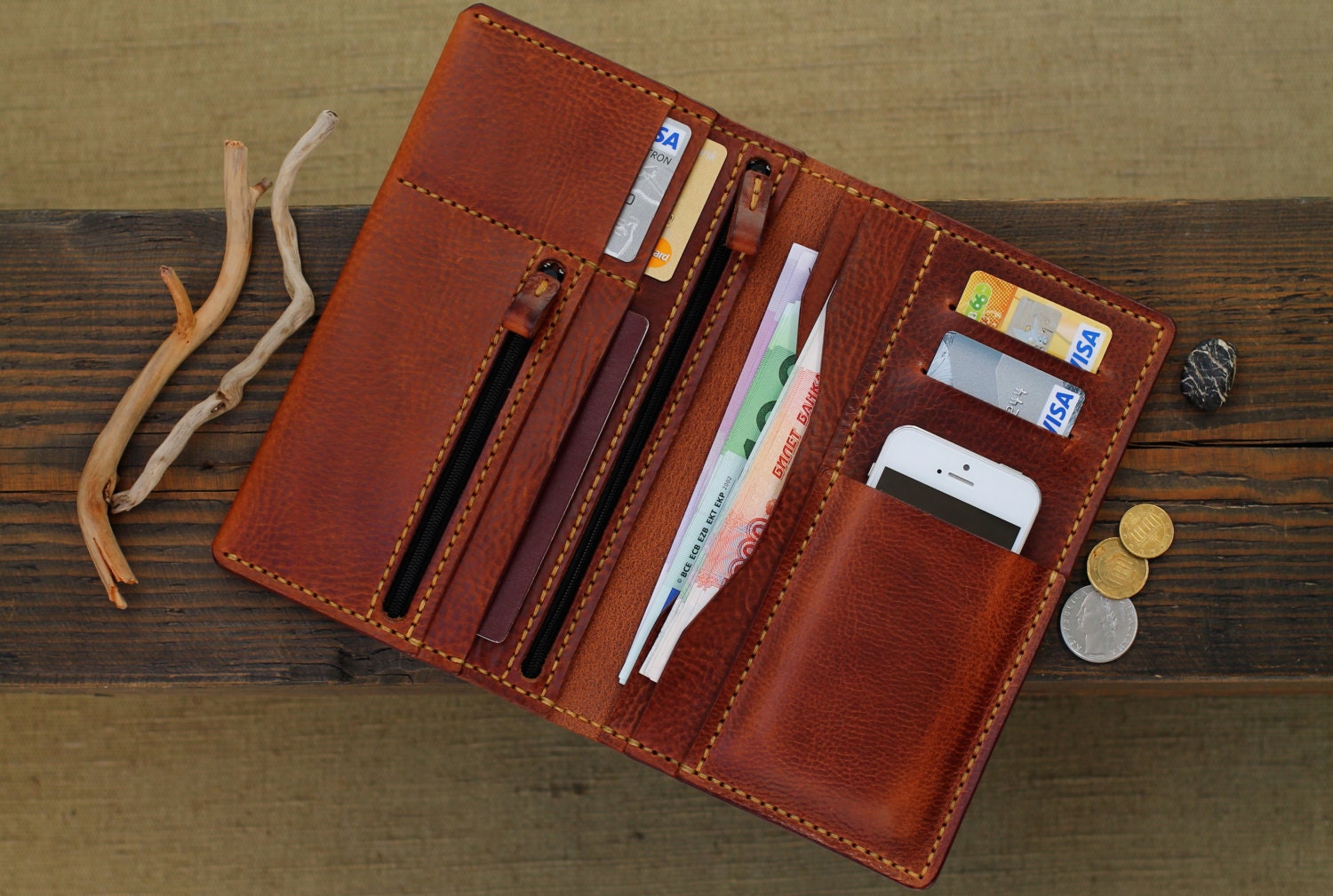 Leather Travel Wallet Mens Wallets Men&#39;s Leather Wallet