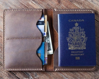 Passport Wallet, Leather Passport Wallet, travel wallet, passport case, leather passport holder, document wallet - Listing #021