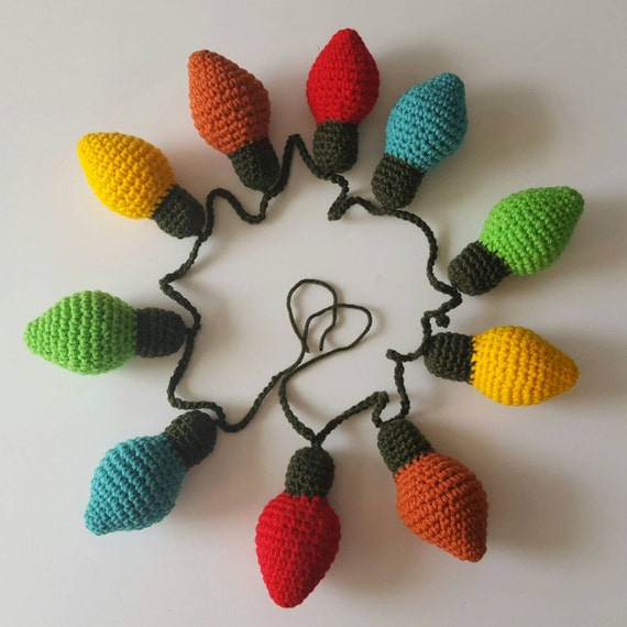 Crocheted Christmas Lights Garland Made to order