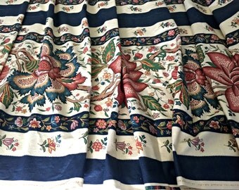 SALE! Vintage Upholstery Fabric, Botanical Screen Print, Designer Fabric, Stroheim & Romann Inc, Le Chesnay, 55" Width 6 yds Over 19 Feet