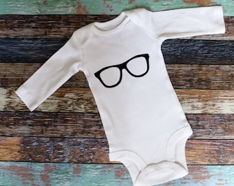Glasses Bodysuit, Baby Outfit with Glasses, Newborn Outfit Baby Outfit, Baby Bodysuit, Newborn Bodysuit, Toddler Outfit, Hipster Baby