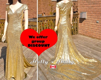 Bridesmaid dress, gold sequin bridesmaid dresses, gold sequin dress, gold wedding dress, sequin wedding dress