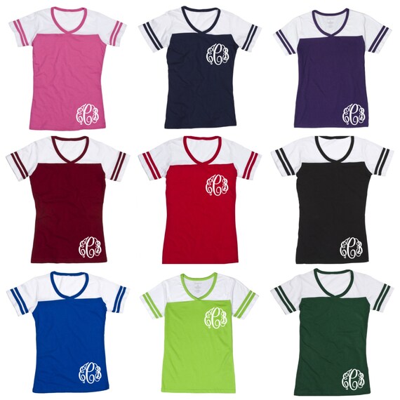 Monogrammed Powder Puff Football Jersey / Raglan Monogram