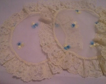 Vintage Set of Three Silk and Lace Doilies