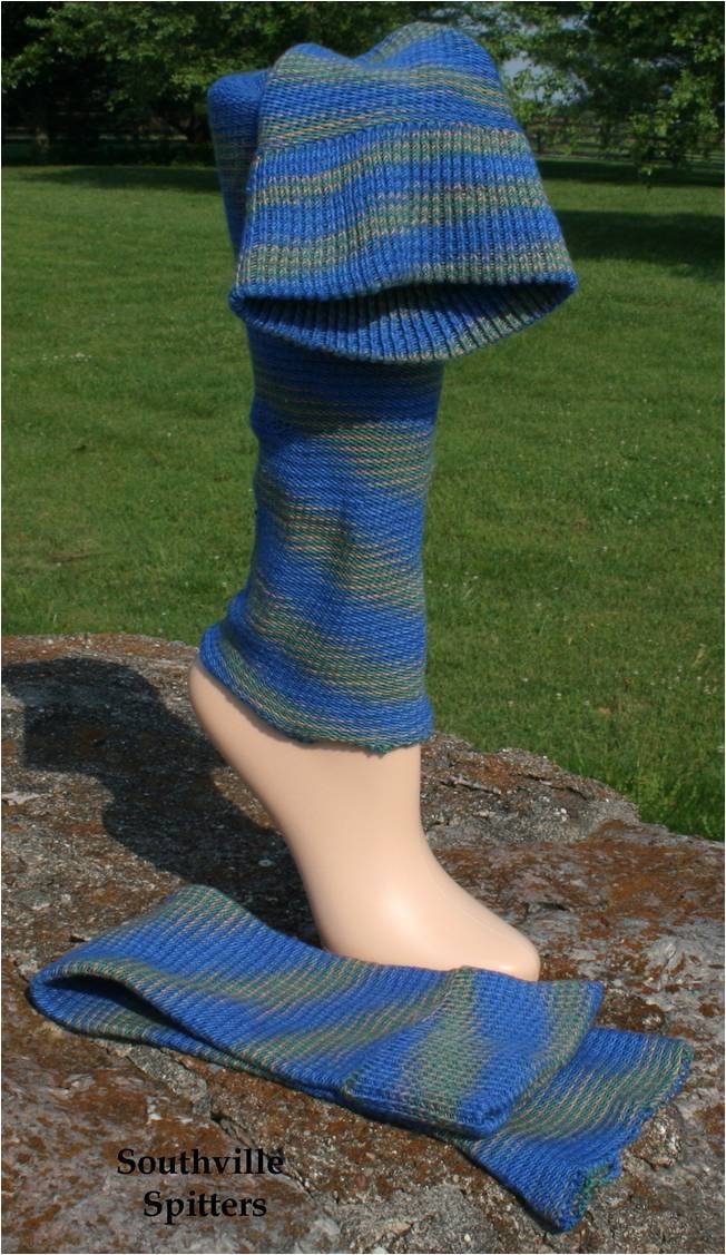 Leg Warmers in Blue and Green by SouthvilleSpitters on Etsy