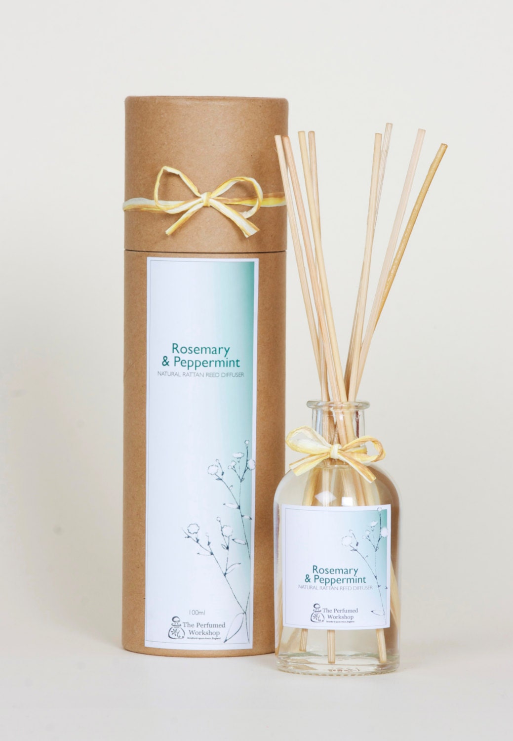 Oil Diffuser Rosemary & Peppermint Natural Rattan Reed