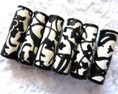 Paper art beads hand rolled tube beads Handmade Paper Bead - set of 6 Paper art beads hand rolled tube beads Handmade Paper Bead - set of 6