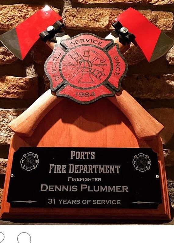 Crossed axe firefighter special occasion award.