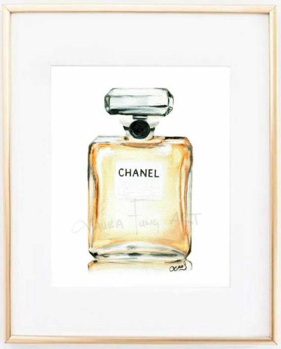 Handmade Oil painting of Chanel Perfume Bottle in by LauraFungArt