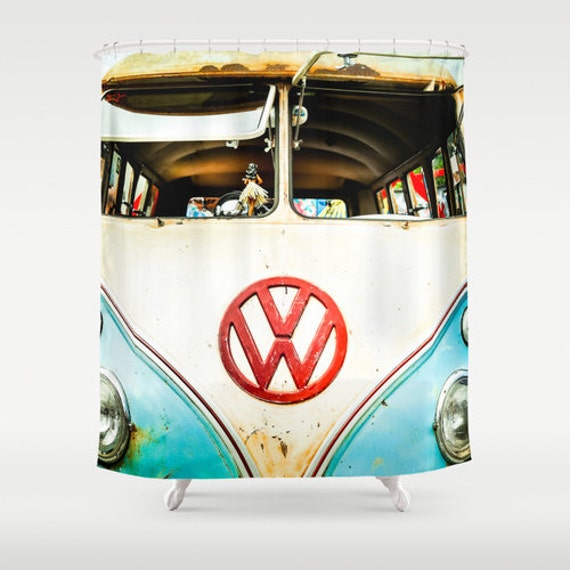 VW Bus Shower Curtain VW Van Bathroom Decor Vintage vw Bus
