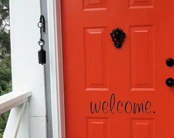 Welcome Vinyl Decal, Front Door Decals, Vinyl Door Decal, Custom Decals, Create Your Own Decal, Welcome Door Decal, Front Door Decor