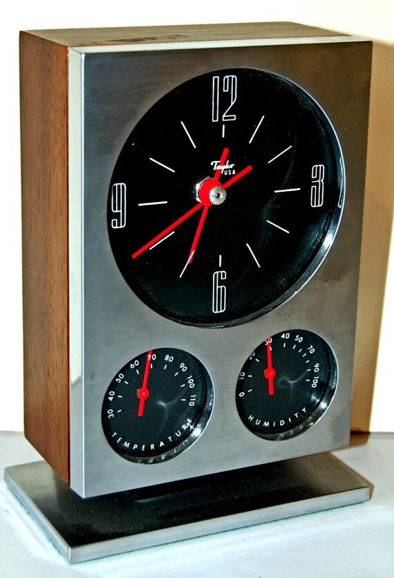 Vintage Industrial Taylor Executive Desk Clock by HarveysonBeverly