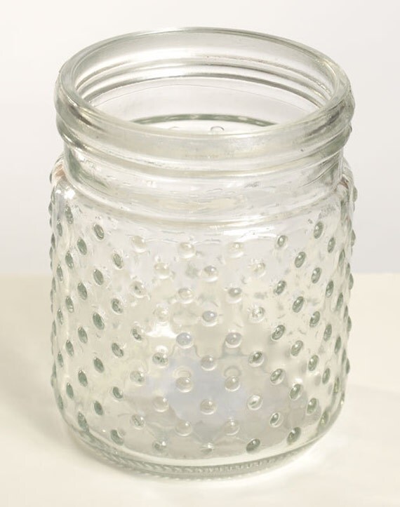 Clear 16oz Hobnail Glass Jar