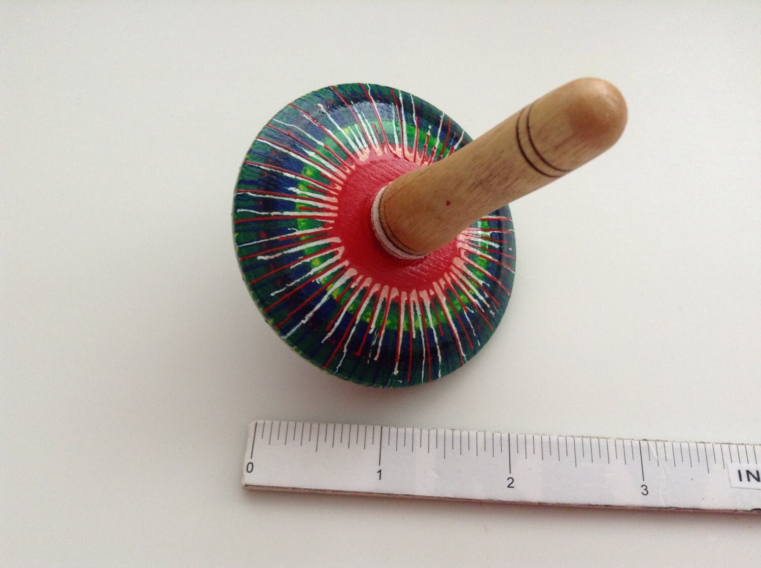 Hand Turned Old Fashioned Wooden Spinning Tops. x 1