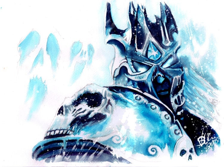 The Lich King World of Warcraft Framed Canvas Art