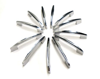 Industrial Chrome Dreams Retro Chrome Cabinet Drawer Handles Pulls Lot of 12.