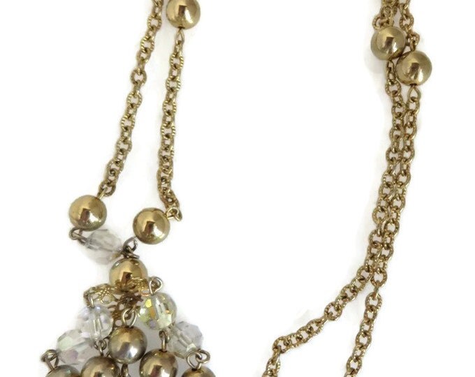 Vintage Crystal and Goldtone Chandelier Necklace