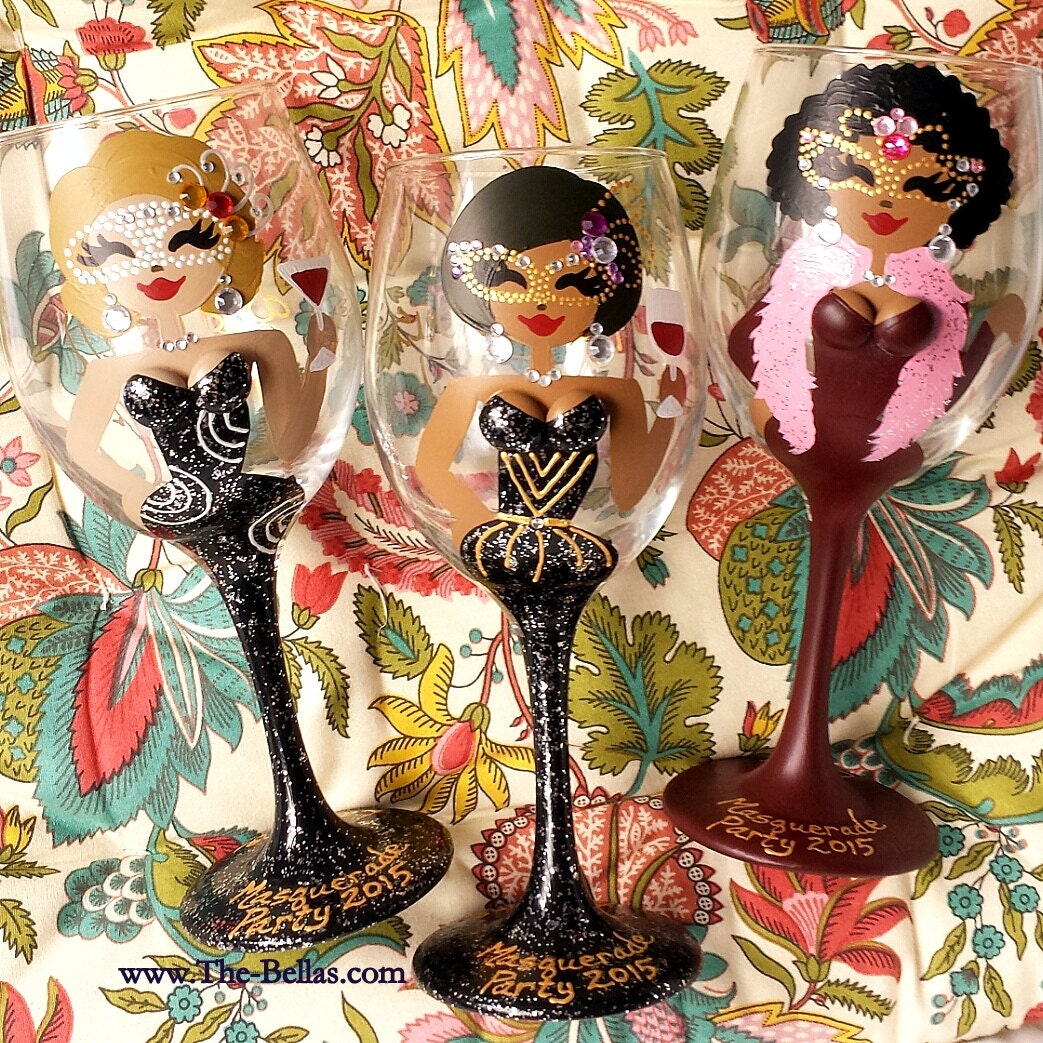 Birthday Wine Glass Birthday Party Favors Birthday by GlassBellas