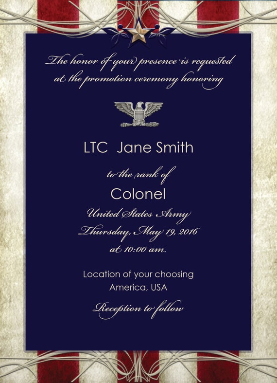 Custom Printed Blue Stars and Stripes Invitation