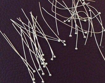 Ball HEADPNS 2 nch 24 Gauge Slver or Gold Plated Brass ~ No Lead No