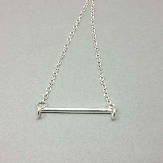 Sterling Silver Bar Necklace by MaisyPlum on Etsy