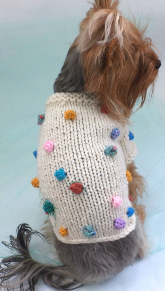 white sweater dog winter/ dog sweater/clothes for dogs/ warm