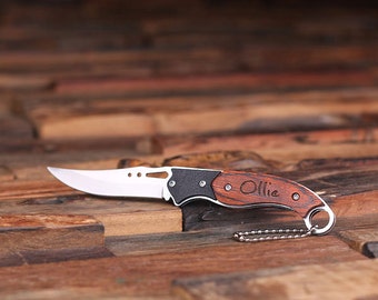 Set of 4 Personalized Engraved Monogrammed Pocket Knife Groomsmen, Father's Day Gift For Men (024243)