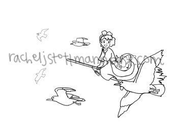 Kikis Delivery Service Coloring Pages Sketch Coloring Page