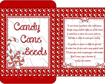 Candy Cane Seeds Packet -Digital Printable - Good Craft Show Seller - Digital Download,Candy Holder
