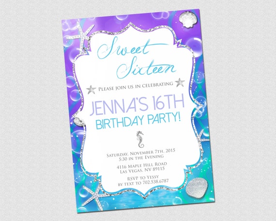 Under The Sea Sweet 16 Invitations 7