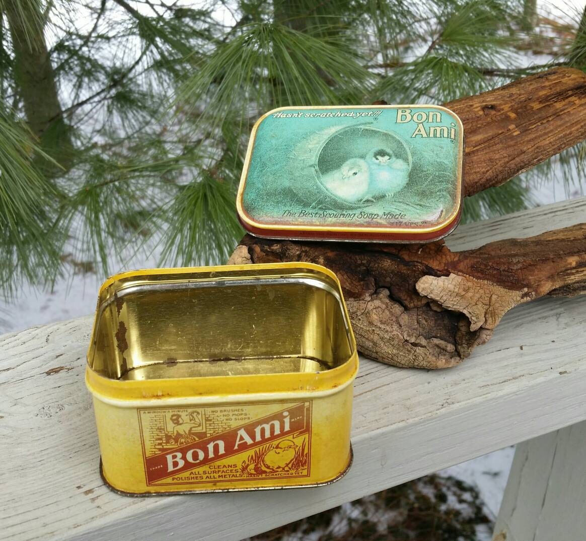 Bon Ami Cleaner Advertising Tin by OldFangledFinds on Etsy