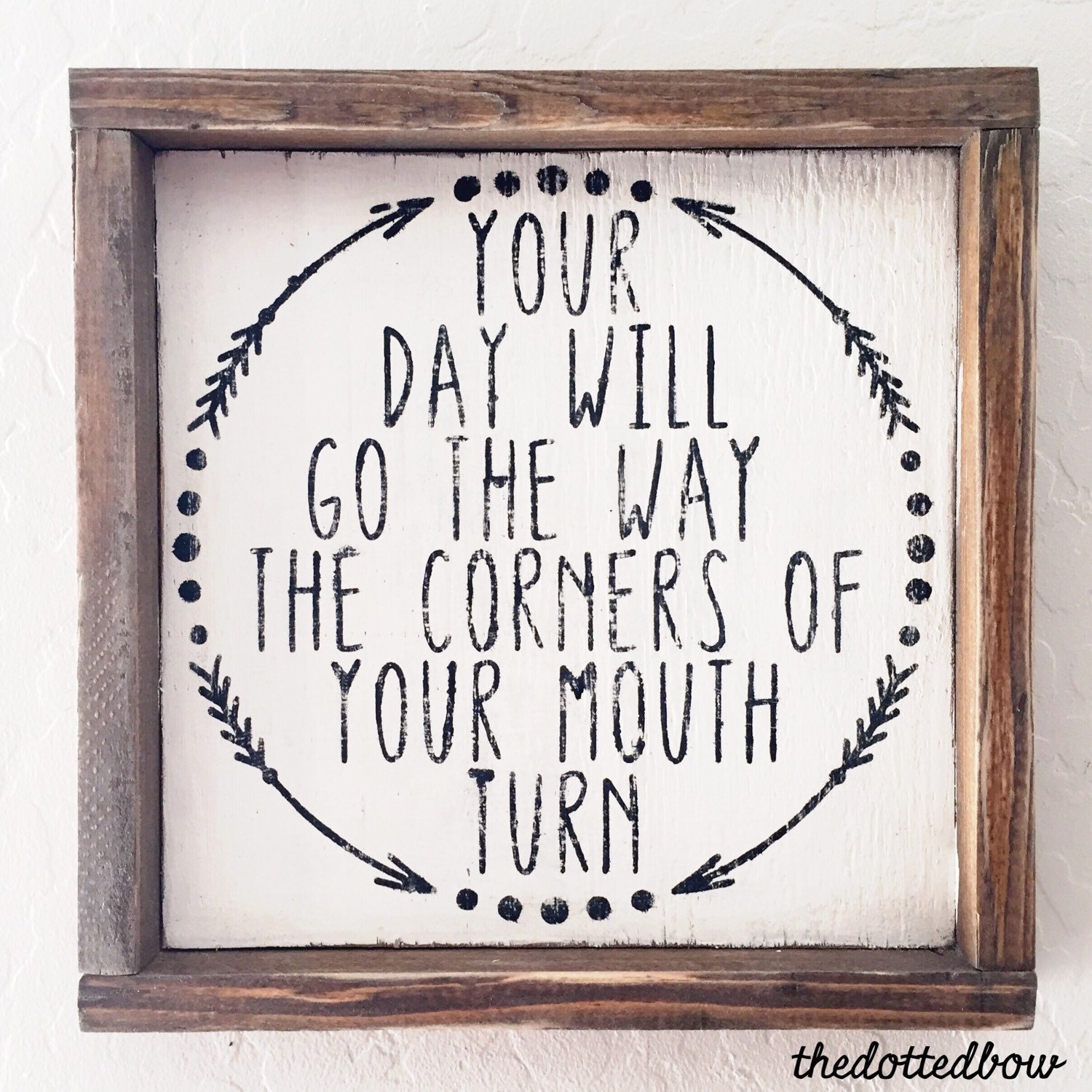 Your day will go the way the corners of your mouth turn wood