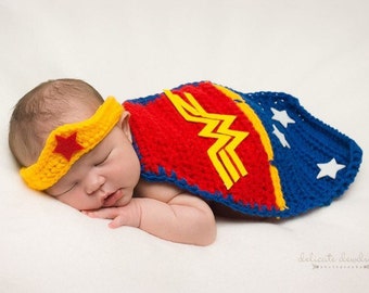 Wonder Women newborn set-Superhero Newborn set-Superman newborn set-Photo Prop-BabyShower Gift-Baby Hat-Superhero set-Superhero Cape
