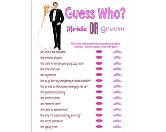 Bridal Shower Game What was she Thinking Couple by TheVintagePen