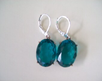 Sterling Silver Earrings - Paraiba Blue