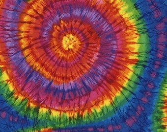 Tie-Dye Fabric, Spiral Rainbow Colors, Cassidy, Timeless Treasures (By 1/2 yd)
