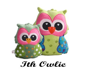 ith stuffed animal-stuffed owl pattern-stuffie embroidery