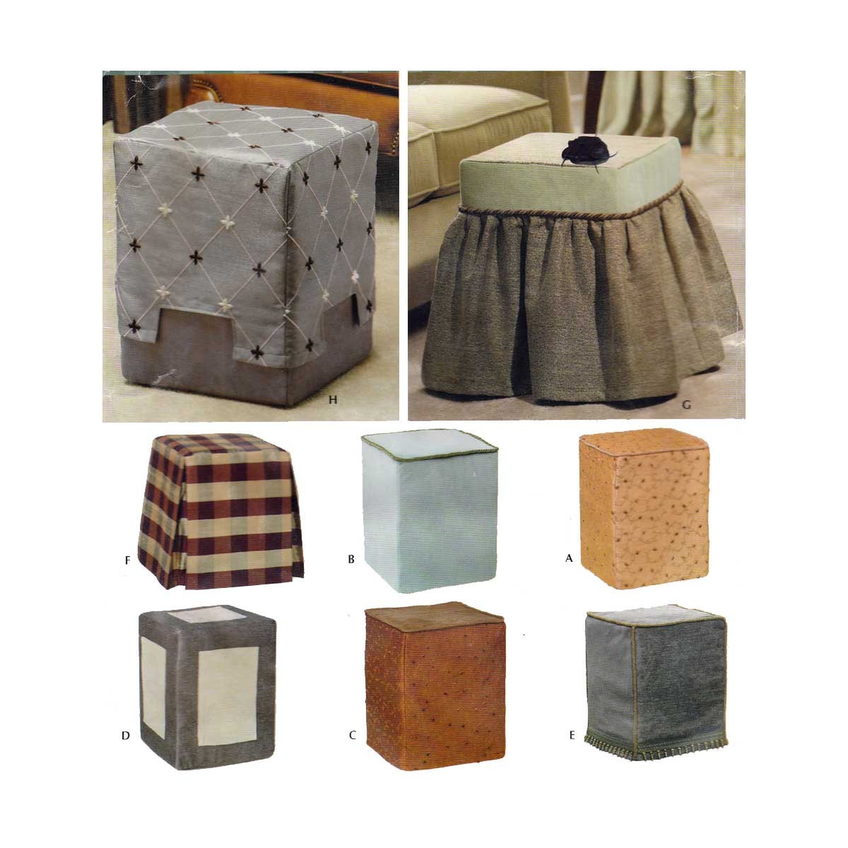 Ottomans and Slipcovers by Christopher Lowell Sewing Pattern