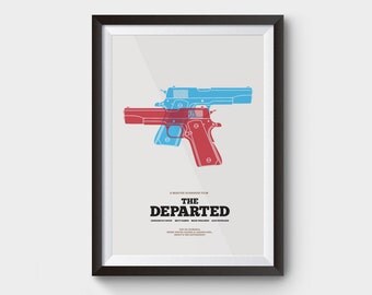 The Departed - A3 movie poster, film poster, print, Minimalist Poster, dicaprio, illustration,