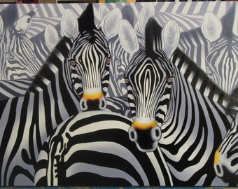 Zebra painting | Etsy