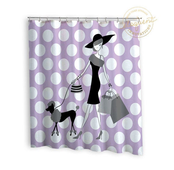 Items similar to Cute Shower Curtains for Girls Paris Purple, Kids
