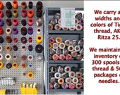 Tiger/Ritza 25, Full Spools of thread (0.6mm @ 1,000M, 0.8 and 1.0mm @ 500M, 1.4 and 1.7mm @ 250M)