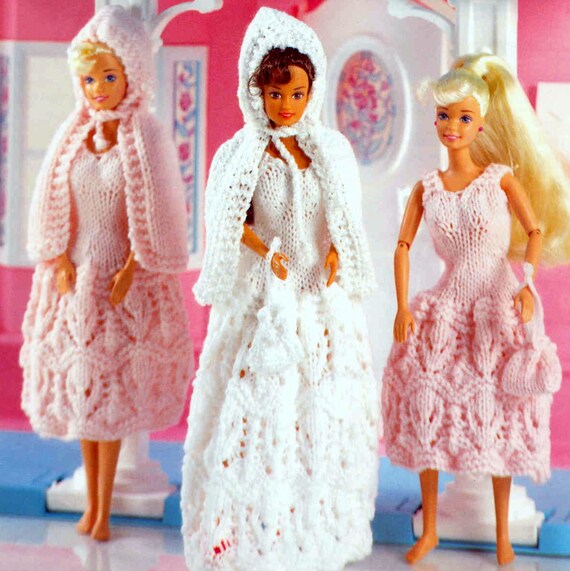 Vintage Knitting Pattern PDF Fashion Doll Wedding Dress