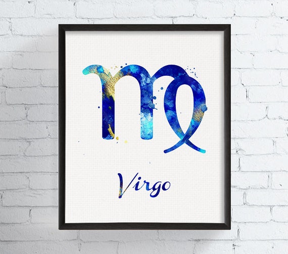 Virgo Sign Print Virgo Zodiac Watercolor Virgo Print Virgo