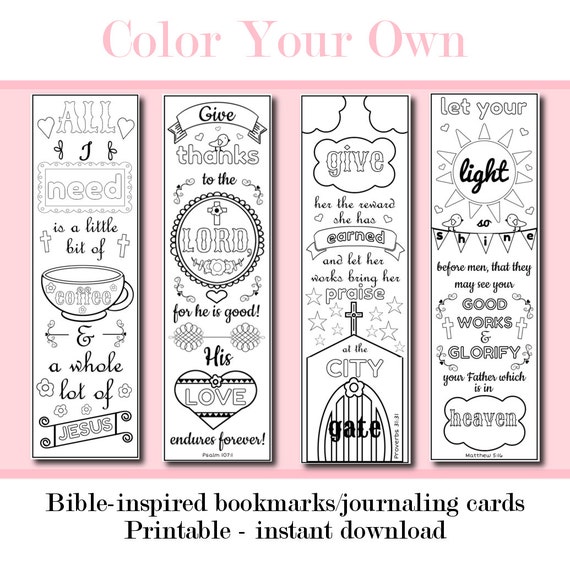 Color Your Own Scripture Printable Bible by PeachAndMint on Etsy