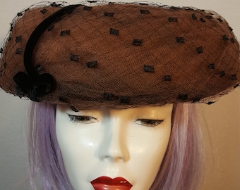 FREE SHIPPING 1950 Saucer Hat