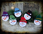 PDF - Pattern, Snowman Christmas Ornaments, Crochet Tutorial, OFG FAAP
