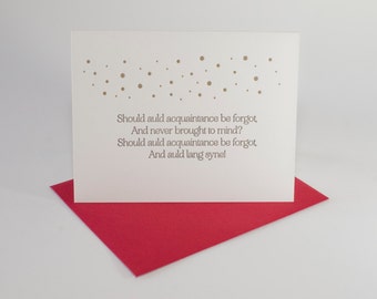auld lang syne lettepress card