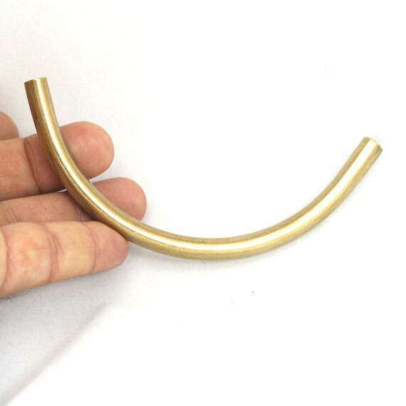 Curved tube raw brass 110 x 7 mm hole 5 mm industrial brass